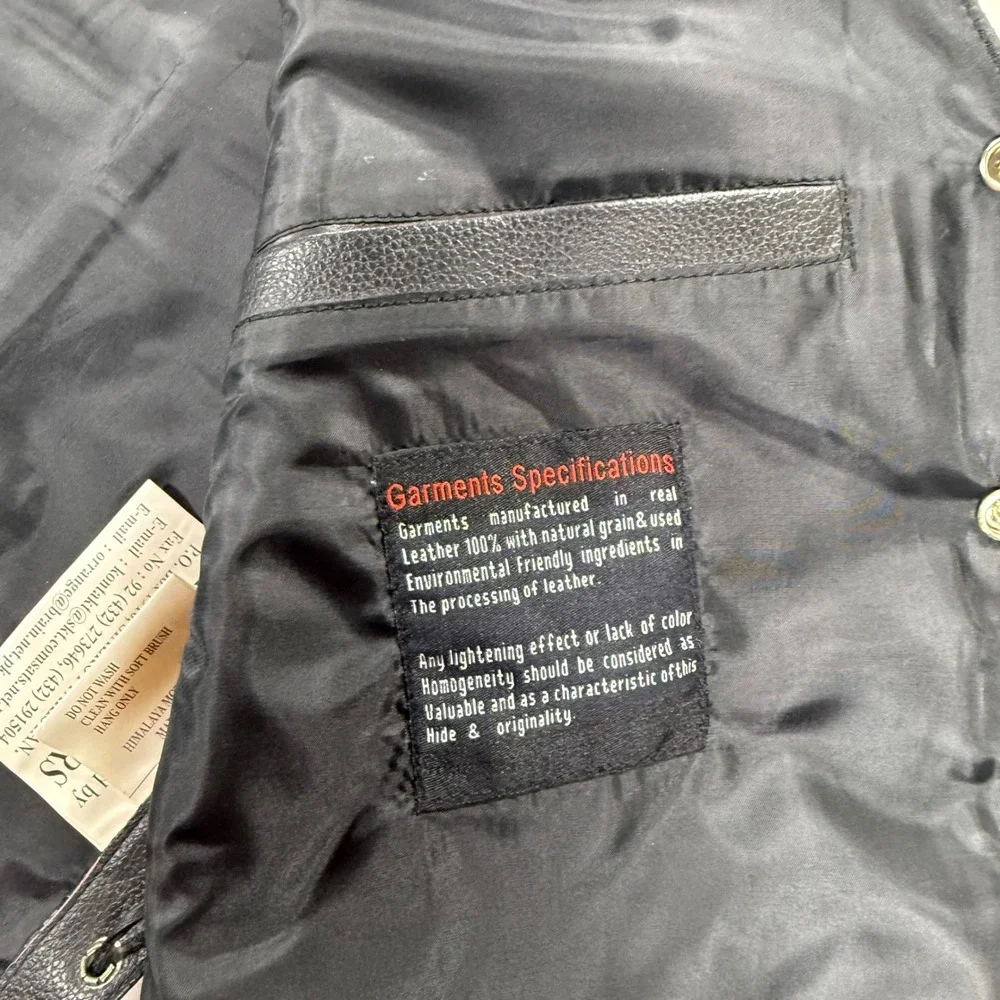 Himalaya Motor Bikewear Mens Black Leather USA Biker Vest Concho Side Lace S